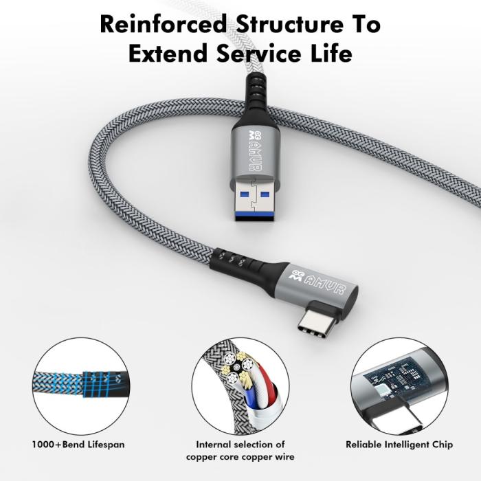 Bild 5, AMVR 5m 60W Link Kabel till VR Headset USB-C Grå