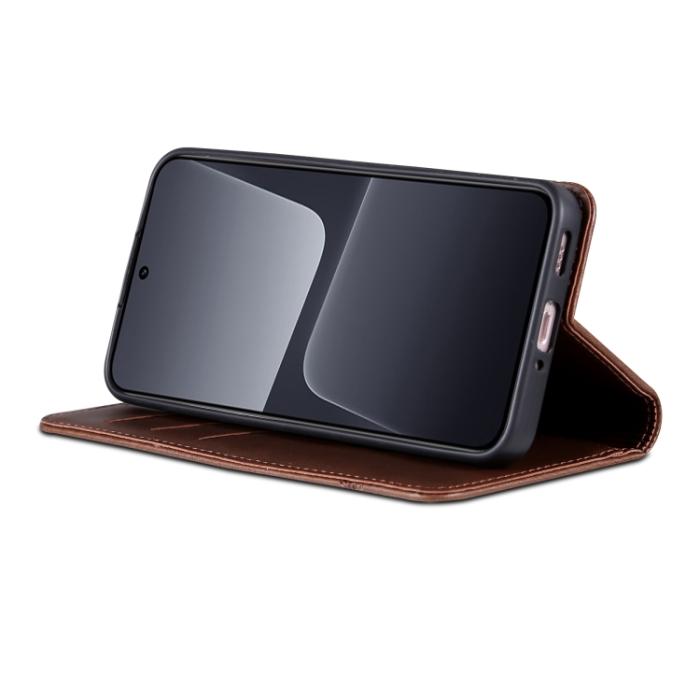 Bild 5, AZNS Xiaomi 13 5G Fodral Flip Läder Mörk Brun