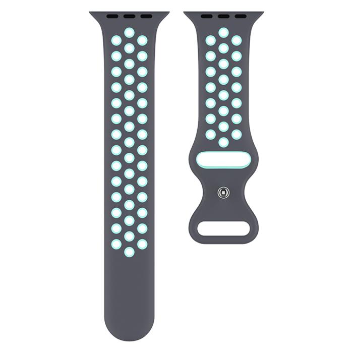 Bild 3, Sportarmband Dual-Color Apple Watch 41/40/38 mm (S/M) Grå/Teal