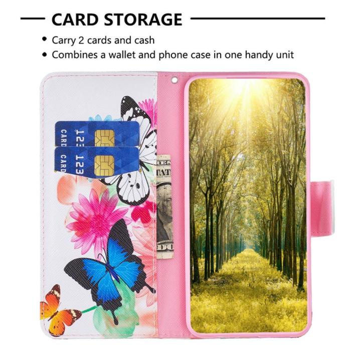 Bild 3, Samsung Galaxy A14 4G/5G Fodral Med Tryck Två Fjärilar