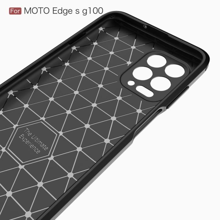 Bild 4, Motorola Moto G100 Skal Borstad Stål- Och Kolfiber Textur Svart