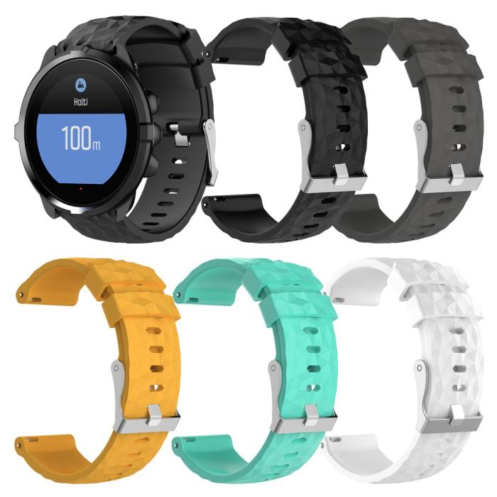 Bild 6, Silikon Armband Diamond Textur Suunto (24mm) Svart