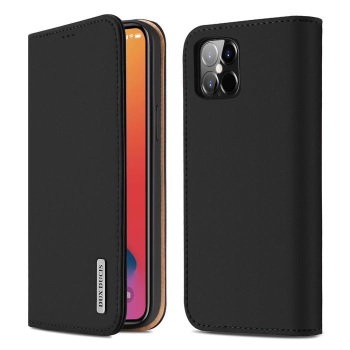 Bild 1, iPhone 12 Pro Max - DUX DUCIS Wish Äkta Läder Fodral - Svart