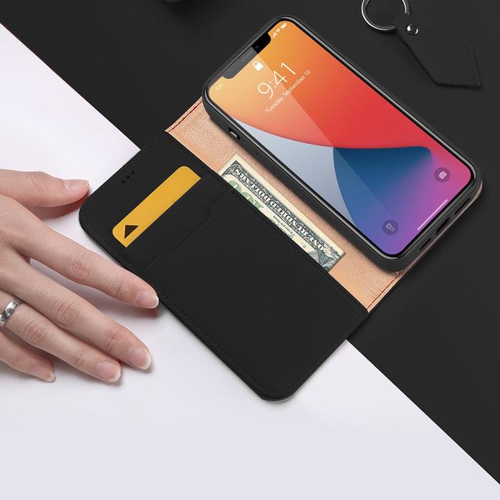 Bild 3, iPhone 12 Pro Max - DUX DUCIS Wish Äkta Läder Fodral - Svart