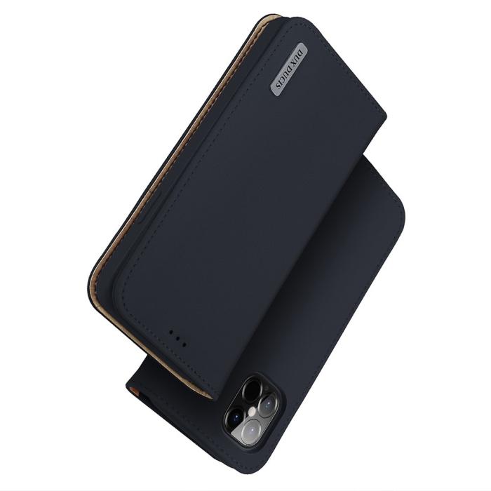 Bild 2, iPhone 12 Pro Max - DUX DUCIS Wish Äkta Läder Fodral - Blå