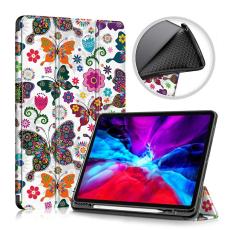 iPad Air 2025-2020/Pro 11 Tri-Fold Fodral Pennhållare Fjärilar
