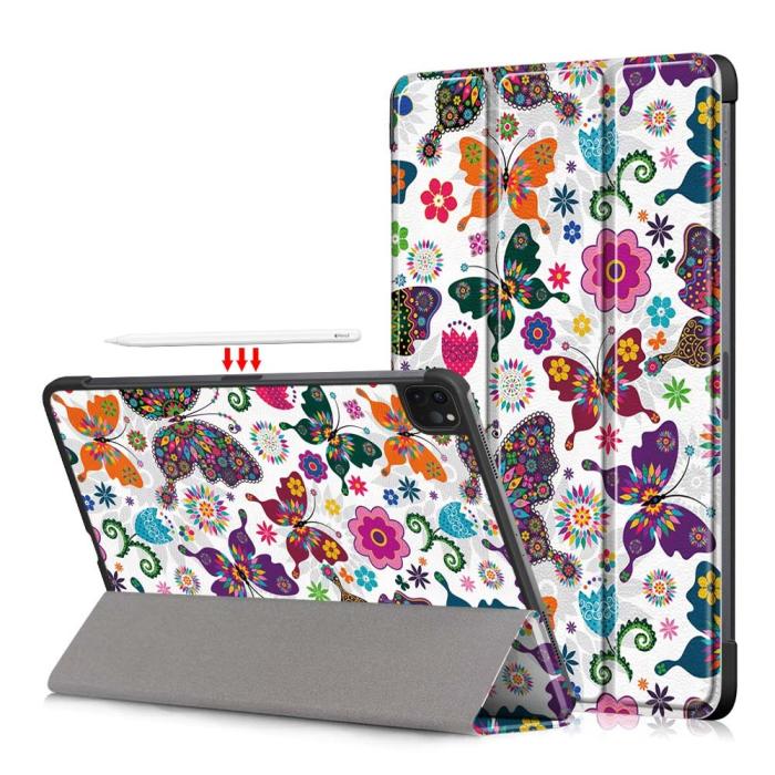 Bild 1, iPad Air 2025-2020/Pro 11 Tri-Fold Fodral Pennhållare Fjärilar