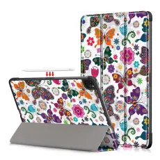 iPad Air 2025-2020/Pro 11 Tri-Fold Fodral Pennhållare Fjärilar