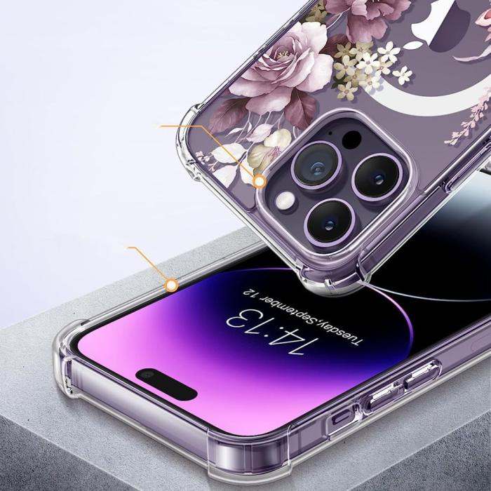 Bild 5, Tech-Protect iPhone 13 Pro Max Skal MagMood MagSafe Rose Floral