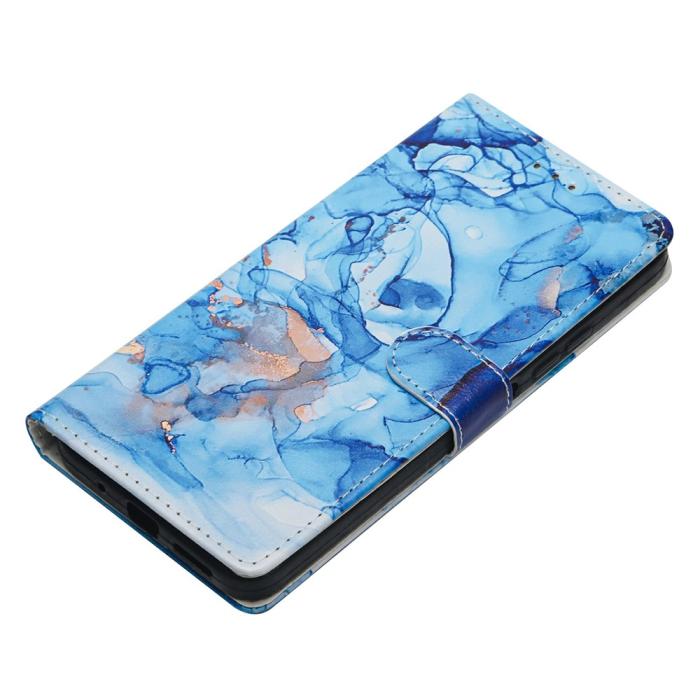 Bild 3, Xiaomi 17 Fodral Läder Marmor Blå