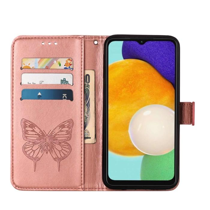 Bild 2, Samsung Galaxy A54 5G Fodral Med Fjäril Tryck Roséguld