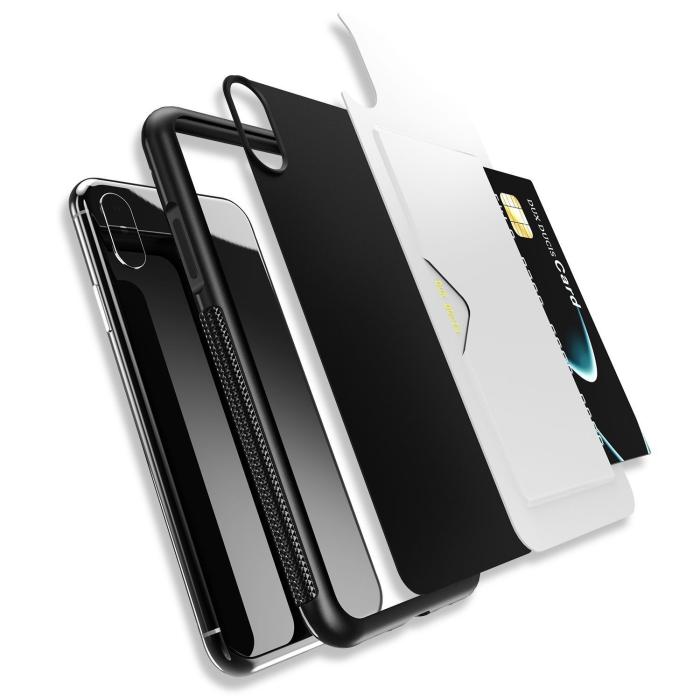Bild 4, iPhone Xs Max Dux Ducis Skal Med Kortfack - Vit