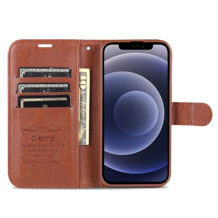 Bild 4, AZNS iPhone 14 Plus Fodral Läder Brun