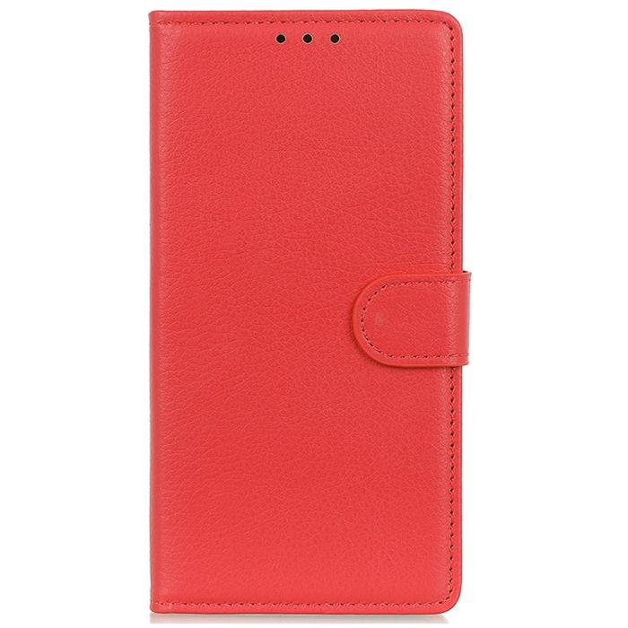 Bild 6, Samsung Galaxy S23 FE Fodral Litchi Läder Röd