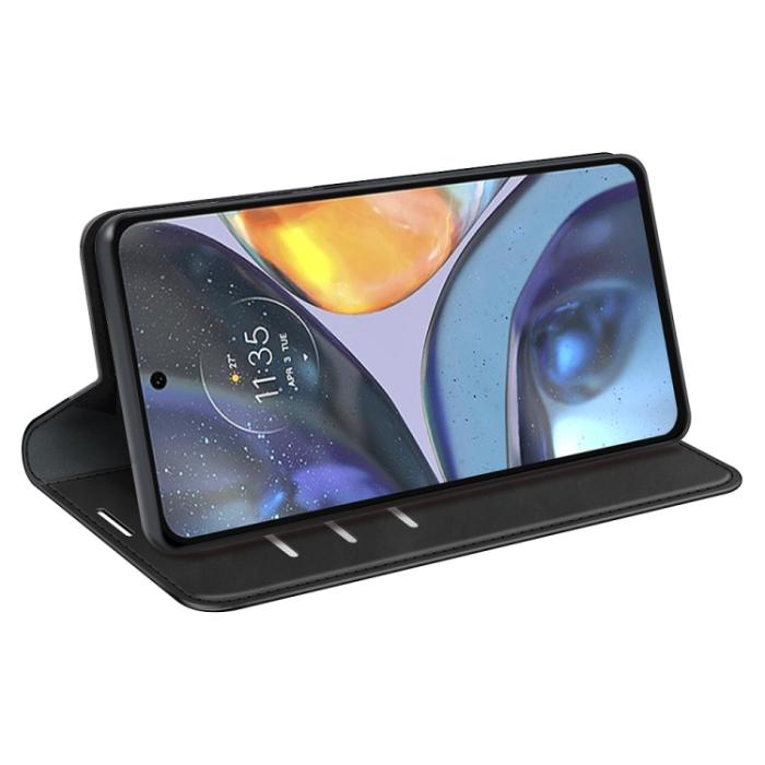 Bild 6, Motorola Moto G22 Fodral Retro Flip Svart