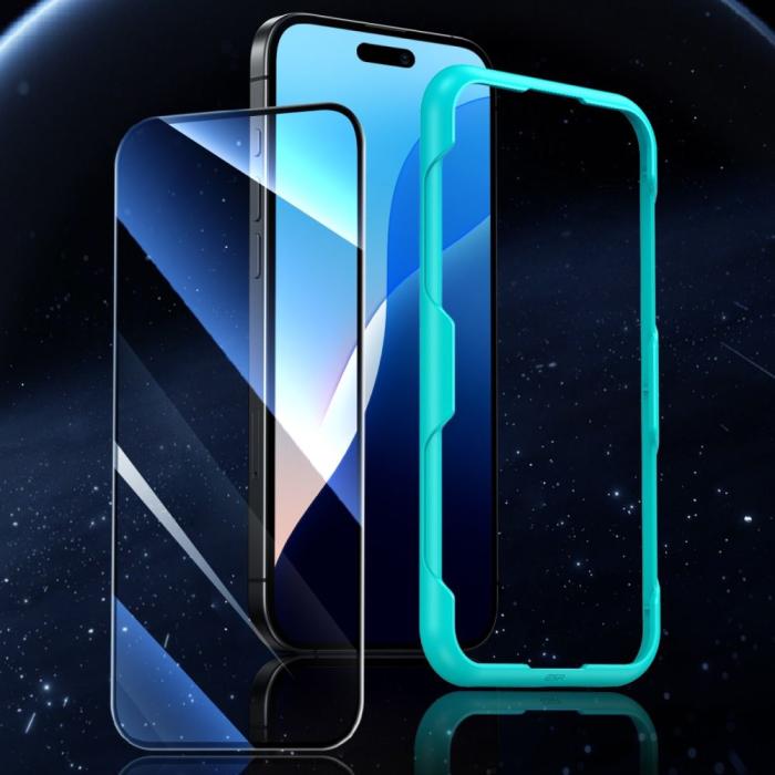 Bild 2, ESR iPhone 16 Pro 2-PACK Skärmskydd Med Ram Härdat Glas Transparent