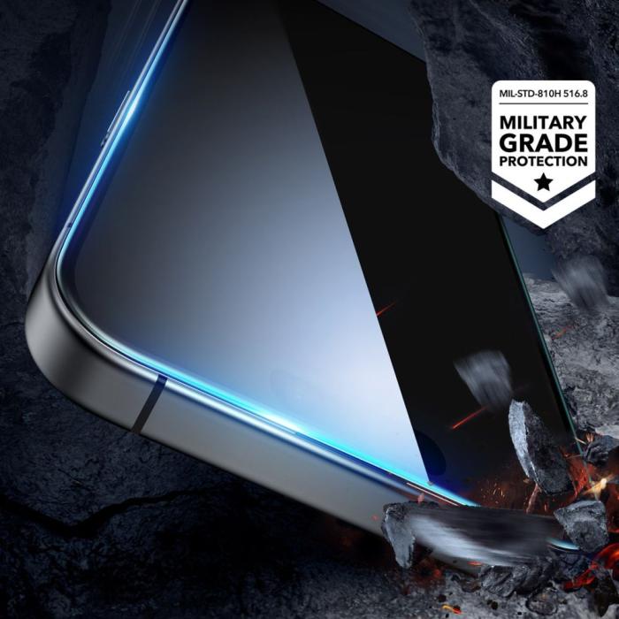 Bild 4, ESR iPhone 16 Pro 2-PACK Skärmskydd Med Ram Härdat Glas Transparent