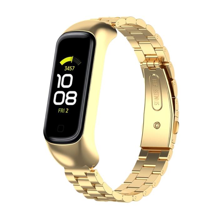 Bild 3, Samsung Galaxy Fit 2 Lyxigt Metallarmband Guld