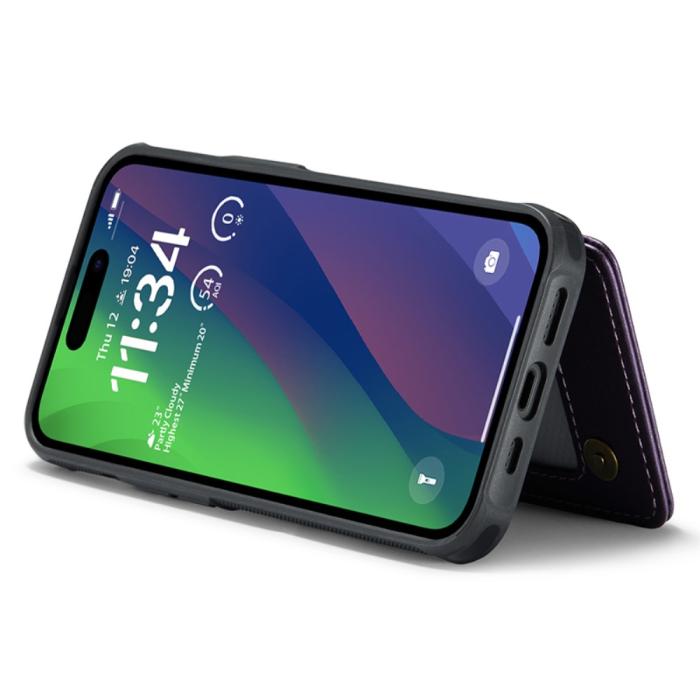 Bild 4, CASEME iPhone 15 Plus Skal RFID Kickstand Plånbok Lila