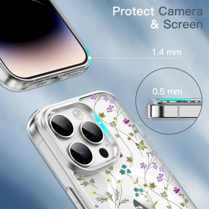 Bild 4, iPhone 16 Pro Max Skal MagSafe Blommor