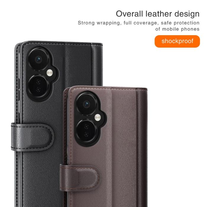 Bild 5, OnePlus Nord CE 3 Lite 5G Fodral Premium Äkta Läder Brun