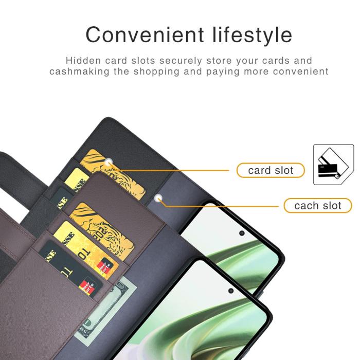 Bild 6, OnePlus Nord CE 3 Lite 5G Fodral Premium Äkta Läder Brun