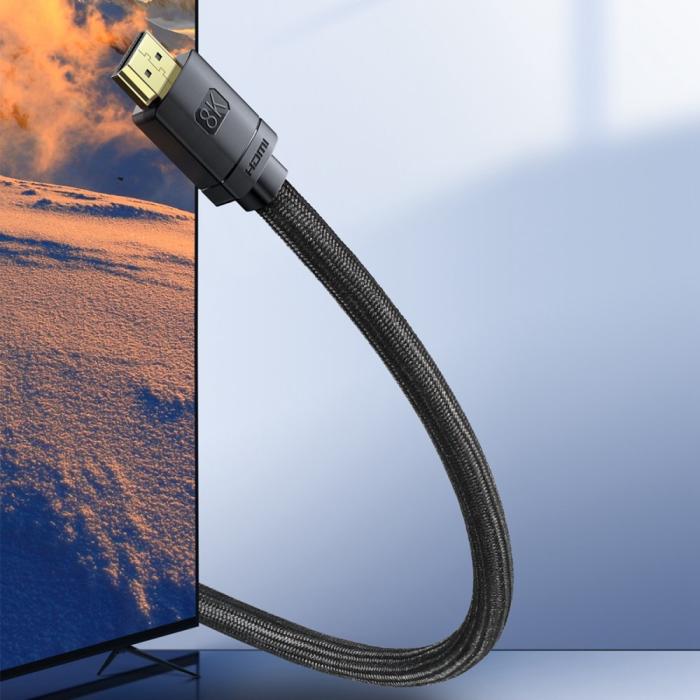 Bild 6, Baseus 50cm 8K HD 60Hz HDMI - HDMI Nylon Kabel Svart