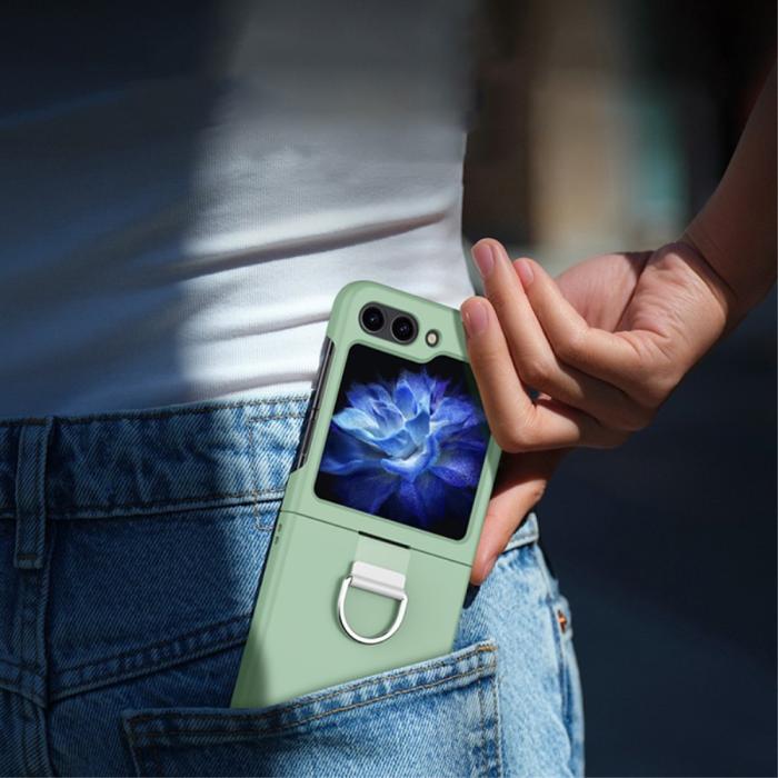 Bild 6, Galaxy Z Flip 6 / 7 FE Skal Skin Touch Ringhållare Orange
