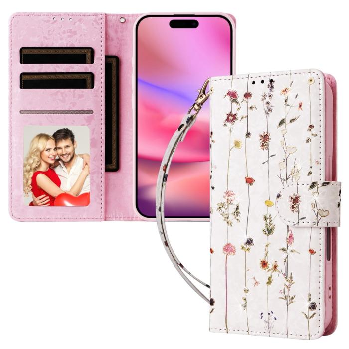 Bild 5, iPhone 16 Fodral Med Tryck Små Blommor RFID