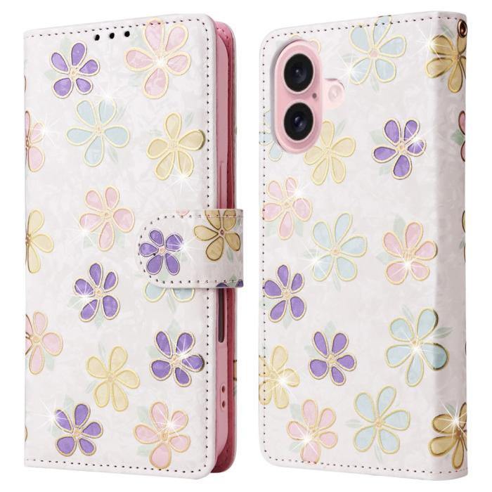Bild 1, iPhone 16 Fodral Med Tryck Färgglada Blommor RFID