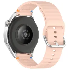 Klockarmband 22 mm Silikon Wave Design Rosa