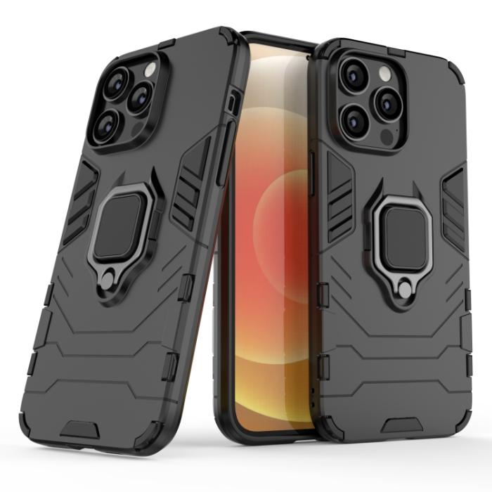 Bild 2, iPhone 14 Pro Max Skal Ring Hybrid Armor Svart