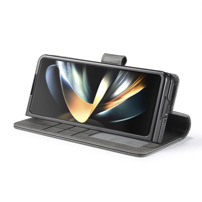 Bild 3, LC.IMEEKE Galaxy Z Fold 5 Fodral Läder Grå