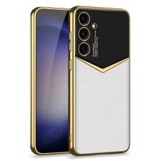 GKK Galaxy S25 Plus Skal L&auml;der Hybrid Electroplate Vit