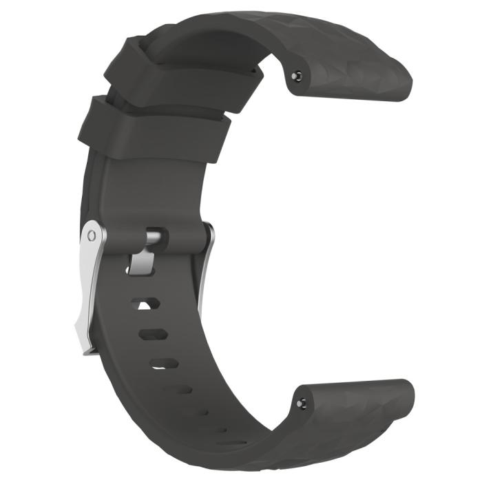 Bild 2, Silikon Armband Diamond Textur Suunto (24mm) Mörk Grå