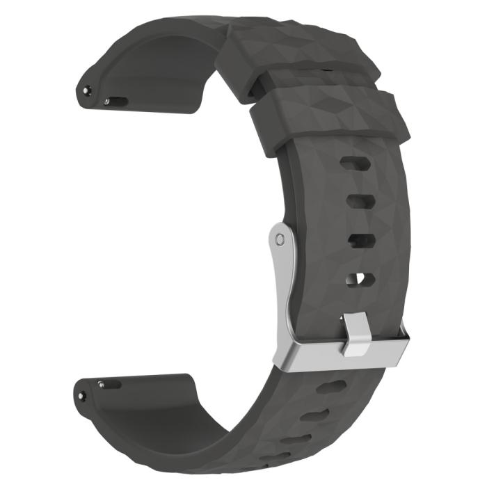 Bild 4, Silikon Armband Diamond Textur Suunto (24mm) Mörk Grå