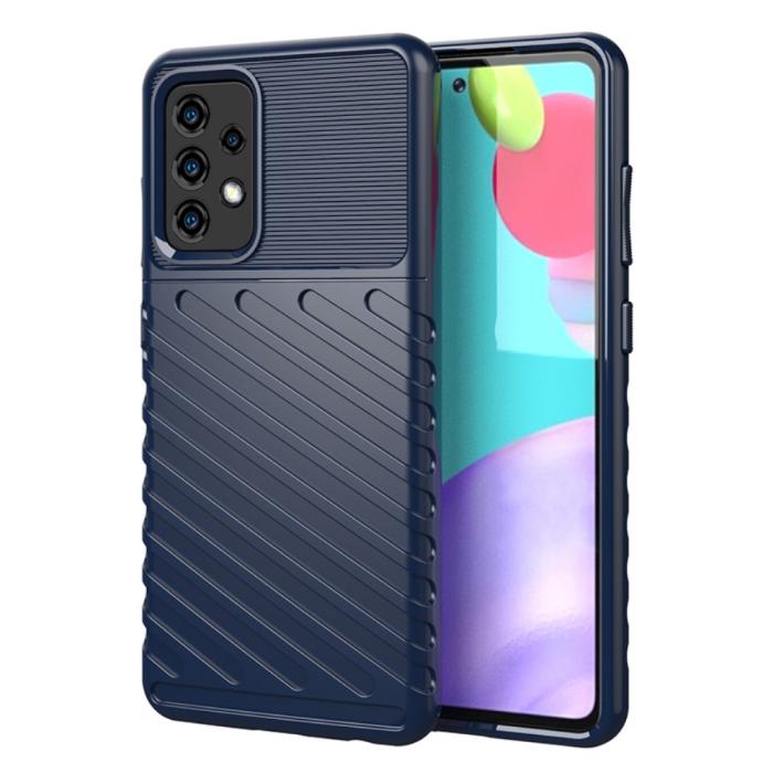 Bild 1, Samsung Galaxy A52 / A52s - Twill Textur Skal - Blå