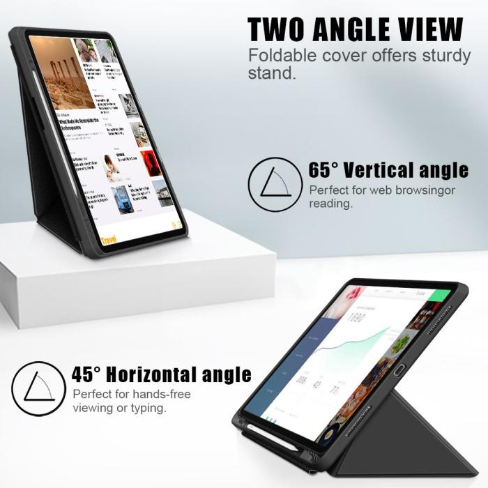 Bild 2, iPad Air 2025-2020 / Pro 11 Fodral Läder Origami Svart