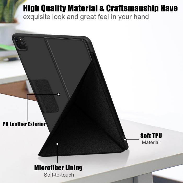 Bild 4, iPad Air 2025-2020 / Pro 11 Fodral Läder Origami Svart