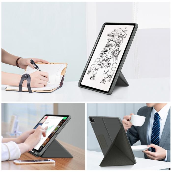 Bild 3, iPad Air 2025-2020 / Pro 11 Fodral Läder Origami Grå