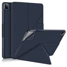 iPad Air 2025-2020 / Pro 11 Fodral Läder Origami Mörk Blå