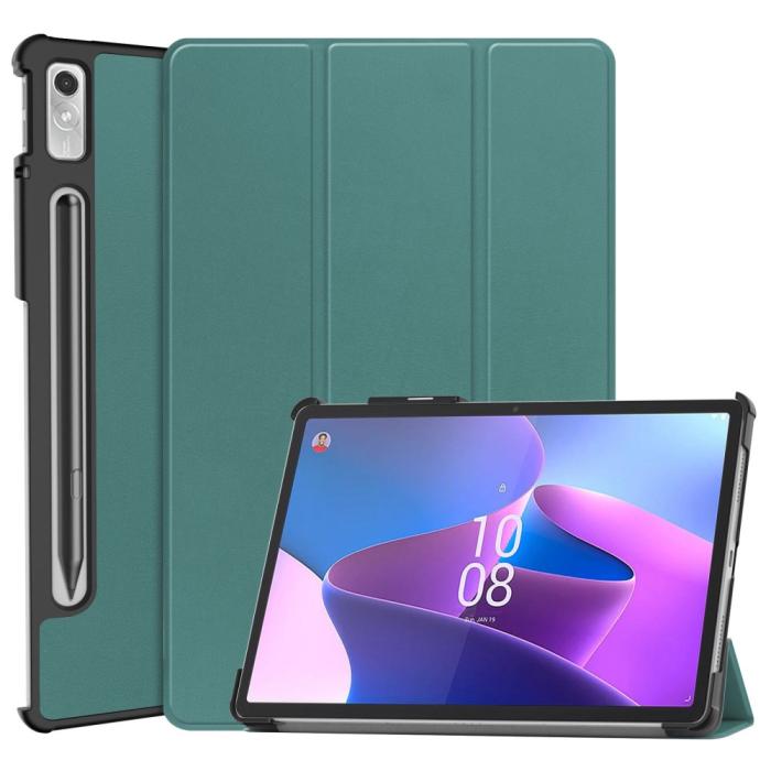 Bild 1, Lenovo Tab P11 Pro Gen 2 Fodral Tri-Fold Läder Svartgrön