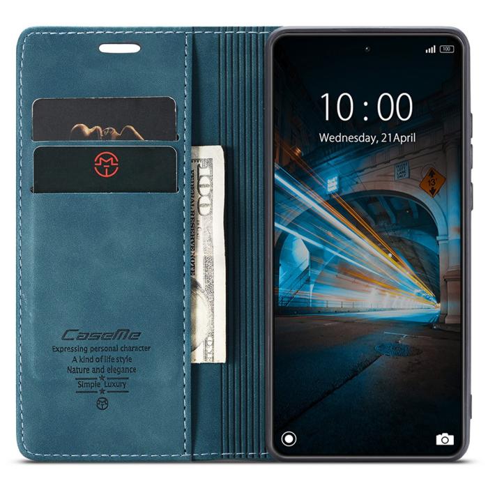 Bild 2, CASEME Xiaomi 14 Fodral Flip Läder Blå