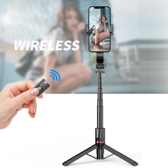 Bild 5, Selfie Stick Tripod 106 cm Trådlös Bluetooth Svart