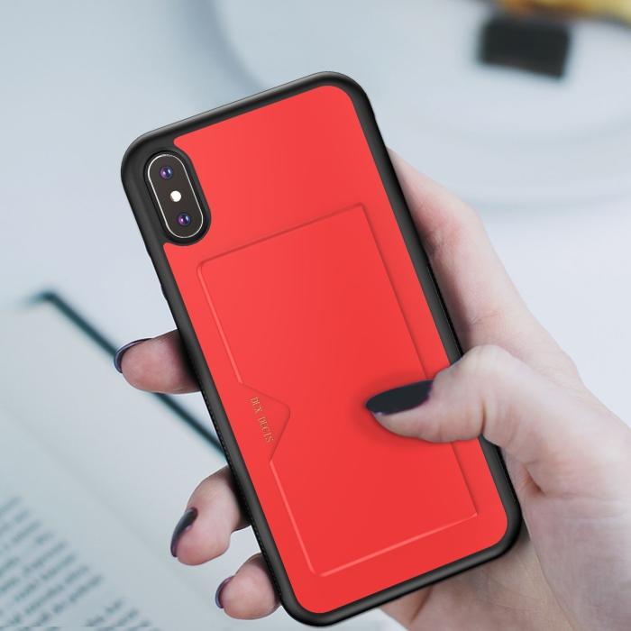 Bild 2, iPhone Xs Max Dux Ducis Skal Med Kortfack - Röd