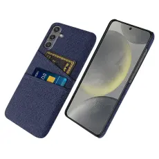 Samsung Galaxy S25 Skal Med Kortfack Tygbelagt Bl&aring;