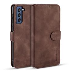 DG.MING Samsung Galaxy S21 FE Fodral Retro Läder Brun