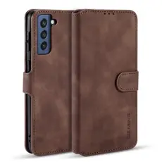 DG.MING Samsung Galaxy S21 FE Fodral Retro Läder Brun
