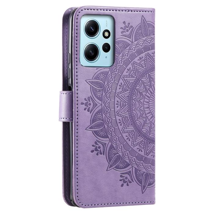 Bild 5, Xiaomi Redmi Note 12 4G Fodral Mandala Läder Lila