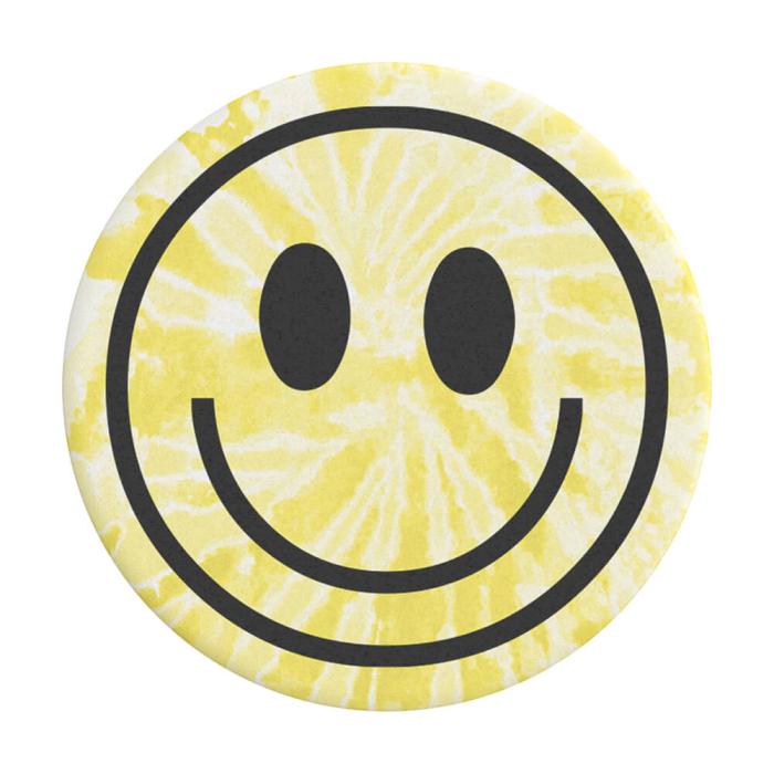 Bild 1, PopSockets Avtagbart Grip med Ställfunktion Tie Dye Smiley